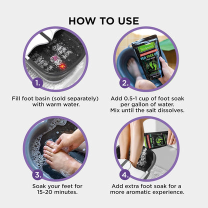 Calming Lavender Foot Soak with Epsom Salt - 2 PACK -Foot Soak Soothes Sore Tired Feet, Athletes Foot & Remove Foot Odor. Best Foot Spa Pedicure Set