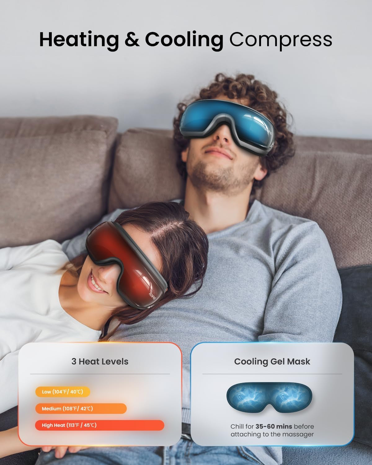 Eye Massager with Heat and Cooling for Migraines, Mothers Day Gifts for Mom, Eyeris 3 FSA HSA Voice Control Eye Massager, Eye Care Device with DIY Massage Setting, Birthday Gifts for Women/Men