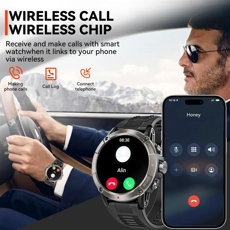 Smart Watch with Answer/Make Call, 1.52" HD Touch Screen Smart Watches for Men Fitness Watch, IP68 Waterproof Stainless Steel Smartwatch for Android Ios, GPS Smart Watch, Sport Smart Watch, Men Gifts
