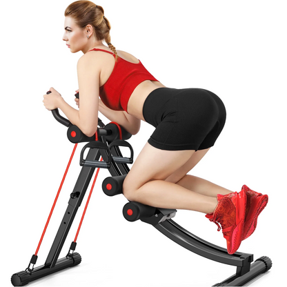 Foldable Ab Machine, Ab Workout Equipment for Home Gym,Core & Abdominal Trainer Fitness Equipment Max 440Lbs with LCD Display