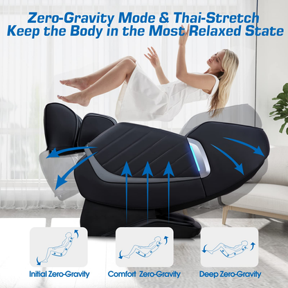 Healthrelife Massage Chair Zero Gravity Full Body Recliner Air Pressure SL Track