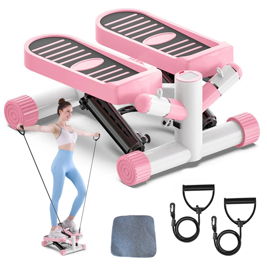 Portable Mini Stair Stepper Exercise Fitness Machine with Resistance Band