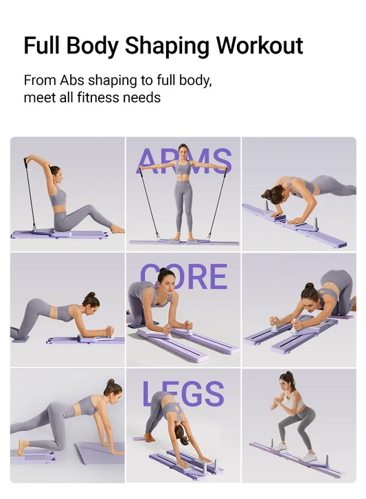 2-in-1 Abs & Ski Board Trainer – Portable Pilates Reformer for Full-Body Home Workout