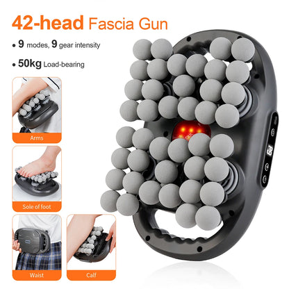 42-Heads High-Frequency Fascia Gun- Back, Neck, Shoulders &  Full-Body Muscle Recovery Massager