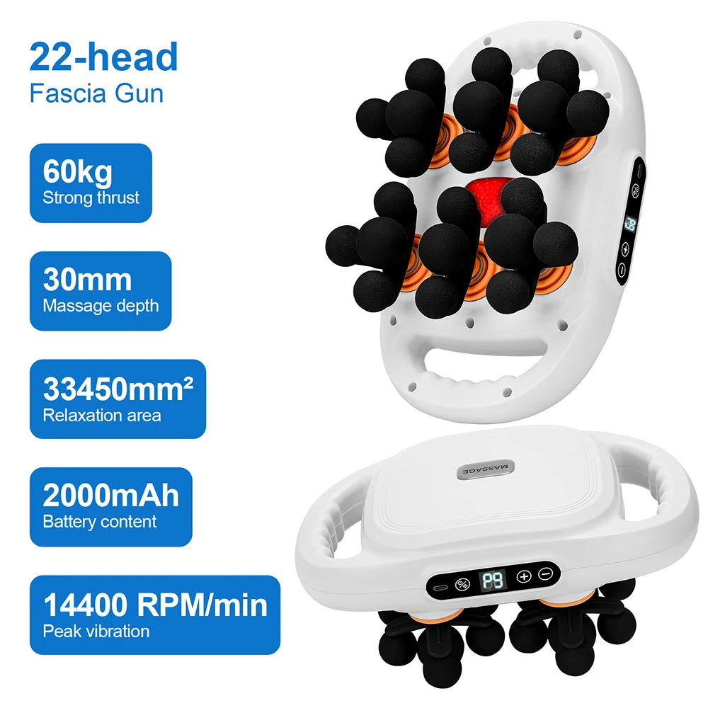 42-Heads High-Frequency Fascia Gun- Back, Neck, Shoulders &  Full-Body Muscle Recovery Massager