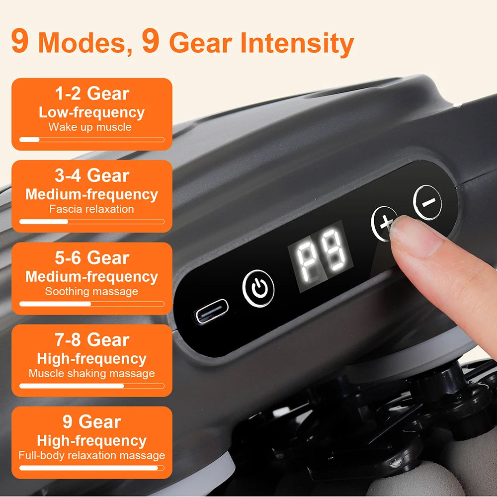 42-Heads High-Frequency Fascia Gun- Back, Neck, Shoulders &  Full-Body Muscle Recovery Massager