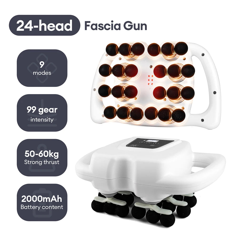 42-Heads High-Frequency Fascia Gun- Back, Neck, Shoulders &  Full-Body Muscle Recovery Massager