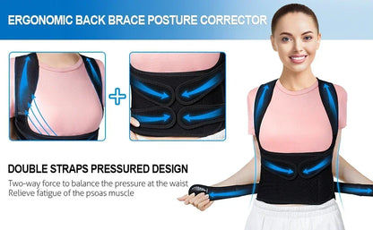 Posture Corrector Back Orthopedic Straps for Men and Women Fully Adjustable Spinal Brace