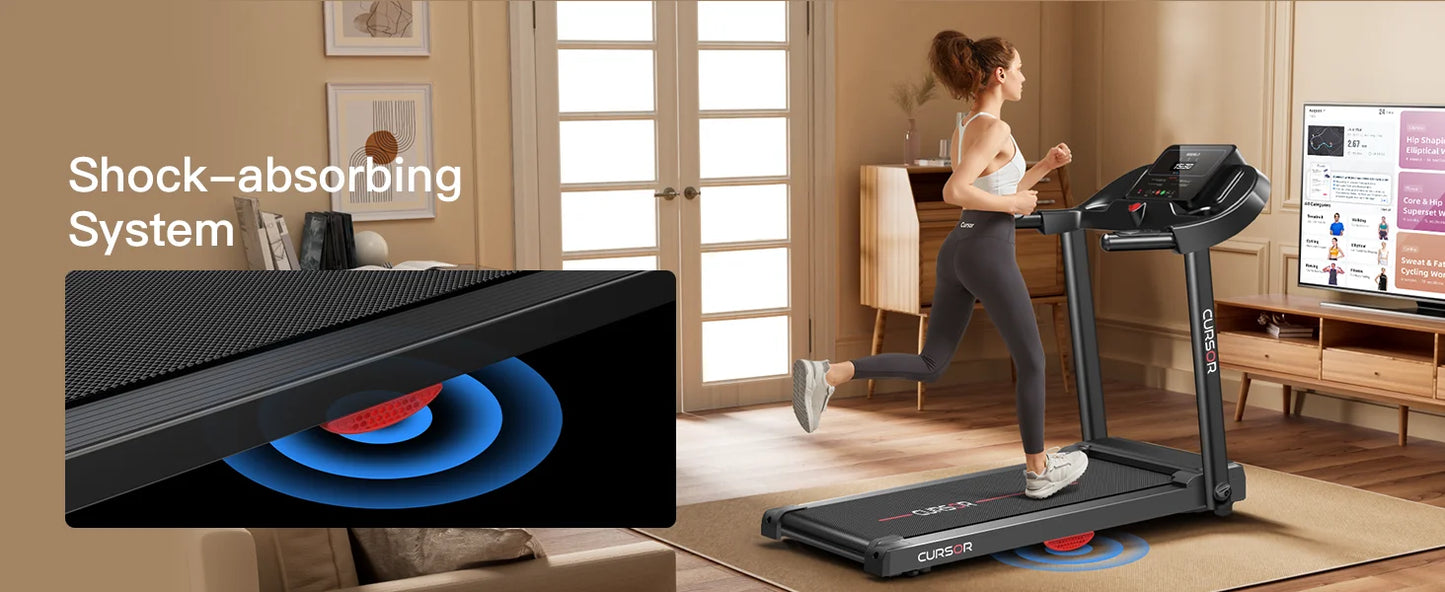 Home Folding Treadmill with Pulse Sensor, 2.5 HP Quiet Brushless