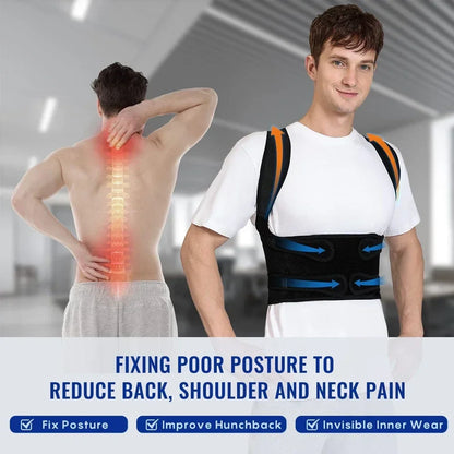 Posture Corrector Back Orthopedic Straps for Men and Women Fully Adjustable Spinal Brace