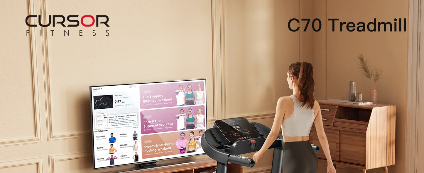 Home Folding Treadmill with Pulse Sensor, 2.5 HP Quiet Brushless