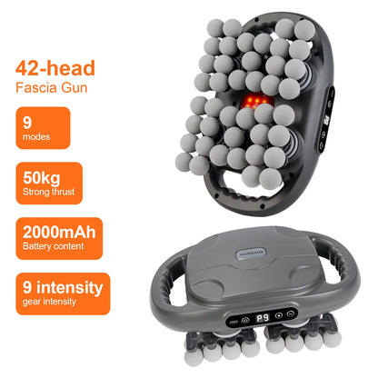 42-Heads High-Frequency Fascia Gun- Back, Neck, Shoulders &  Full-Body Muscle Recovery Massager