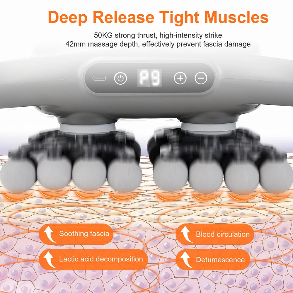 42-Heads High-Frequency Fascia Gun- Back, Neck, Shoulders &  Full-Body Muscle Recovery Massager