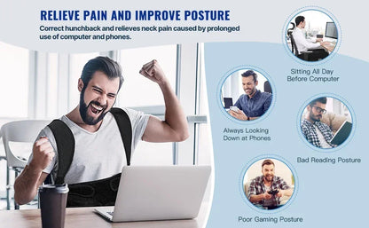 Posture Corrector Back Orthopedic Straps for Men and Women Fully Adjustable Spinal Brace