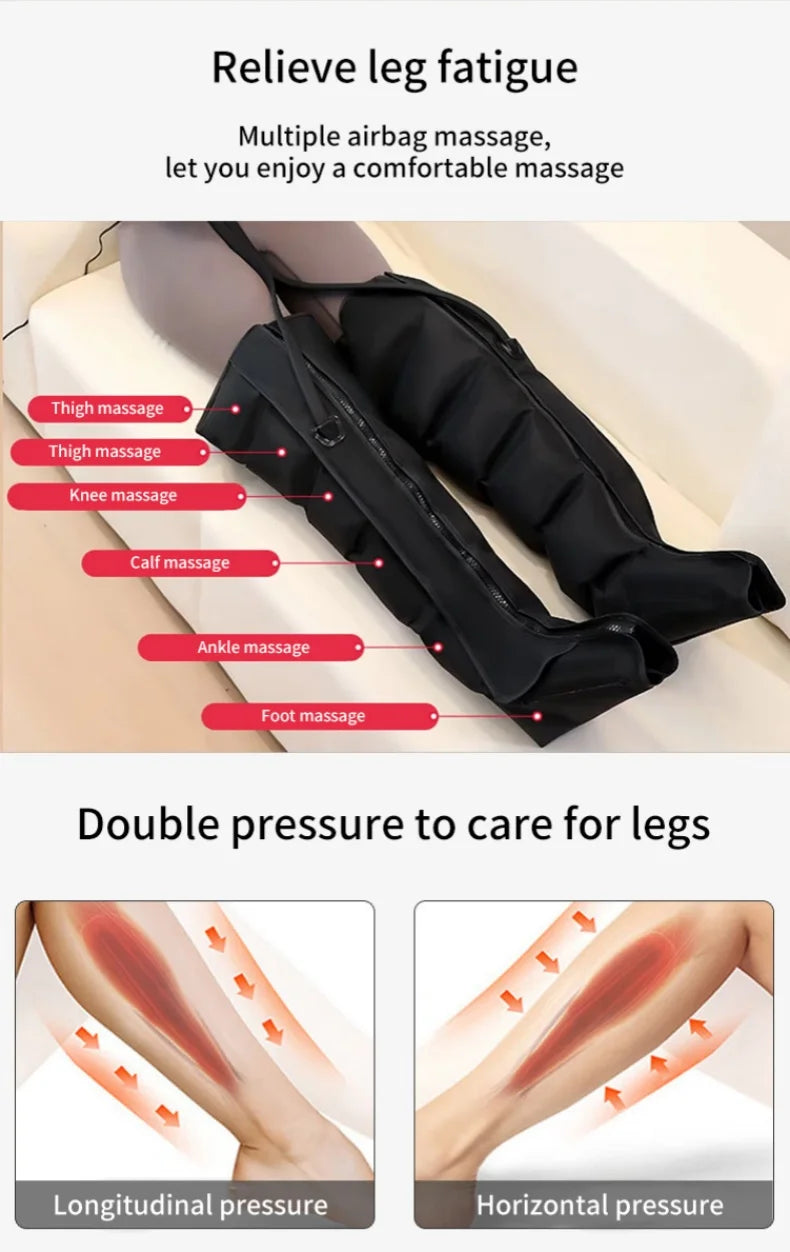 Air Pressure Leg Massager Boots – Deep Kneading & Squeeze for Calves & Feet with Remote Control