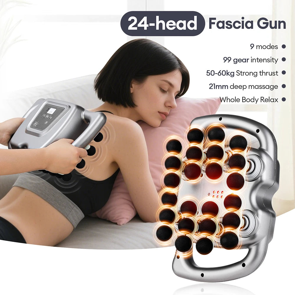 42-Heads High-Frequency Fascia Gun- Back, Neck, Shoulders &  Full-Body Muscle Recovery Massager