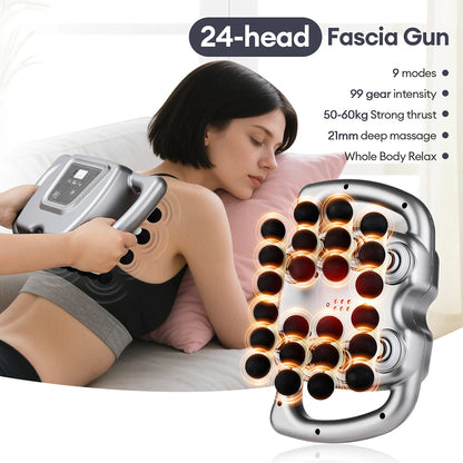 42-Heads High-Frequency Fascia Gun- Back, Neck, Shoulders &  Full-Body Muscle Recovery Massager