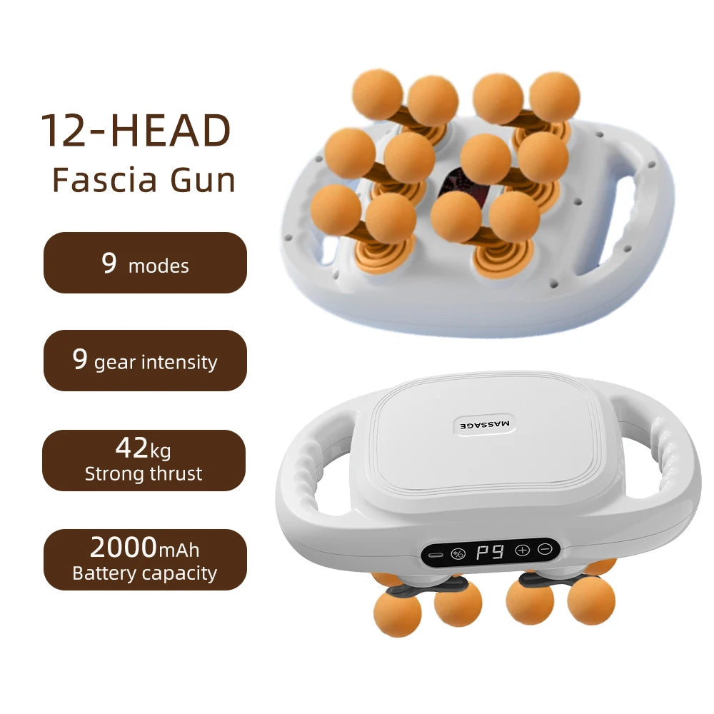 42-Heads High-Frequency Fascia Gun- Back, Neck, Shoulders &  Full-Body Muscle Recovery Massager