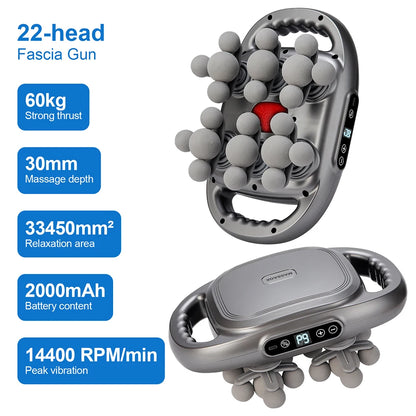 42-Heads High-Frequency Fascia Gun- Back, Neck, Shoulders &  Full-Body Muscle Recovery Massager