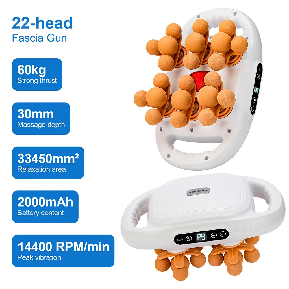 42-Heads High-Frequency Fascia Gun- Back, Neck, Shoulders &  Full-Body Muscle Recovery Massager