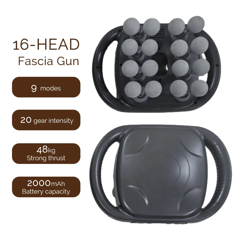 42-Heads High-Frequency Fascia Gun- Back, Neck, Shoulders &  Full-Body Muscle Recovery Massager