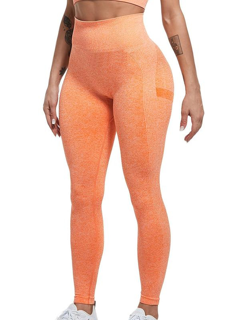 Women'S Solid High Waist Sports Leggings, Tummy Control Skinny Pants, Yoga Pants, Ladies' Sportswear Clothing for Indoor Outdoor Wear, Please Purchase a Size Up, Active Wear, Gym Clothing, Leggings Gym Sets