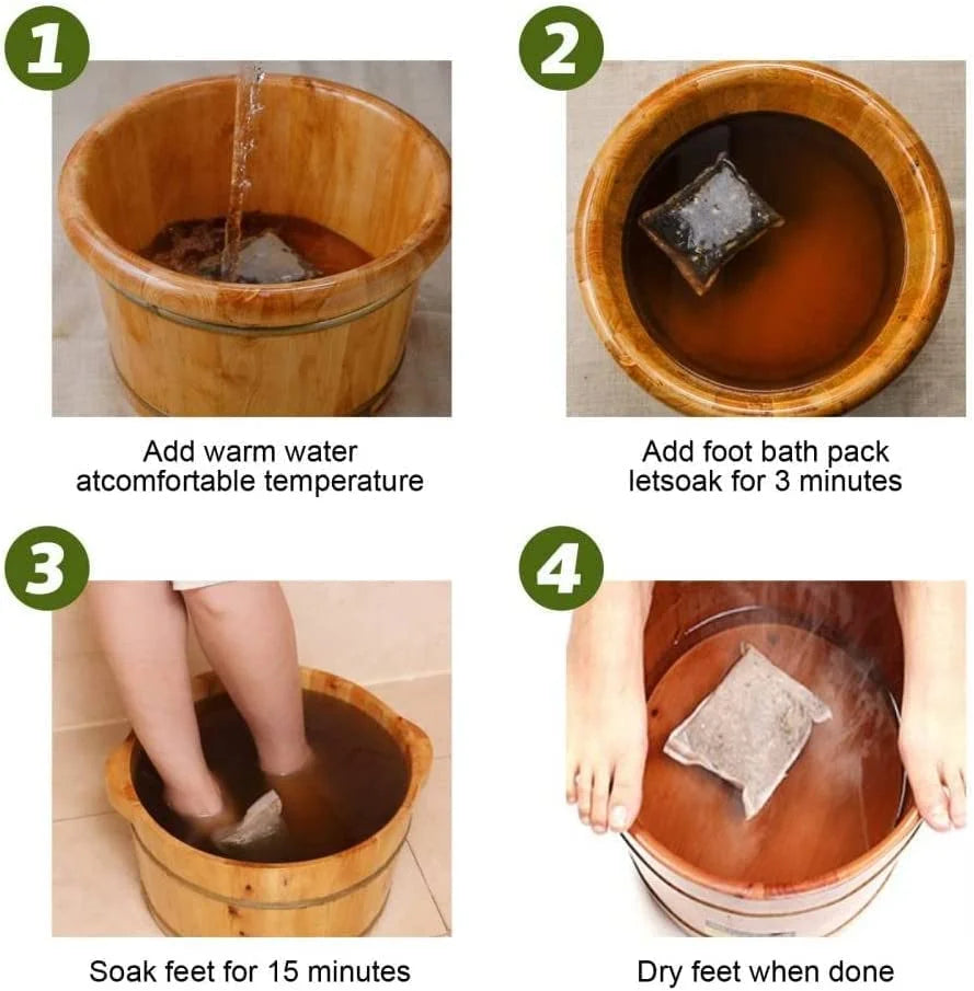 Lymphatic Drainage Ginger Foot Soak, Turmeric Lymphatic Detox Foot Soak, Natural Mugwort Herb Foot Soak, Leg Slimming Foot Bath, Foot Reflexology Spa Relax Massage (70Pcs)