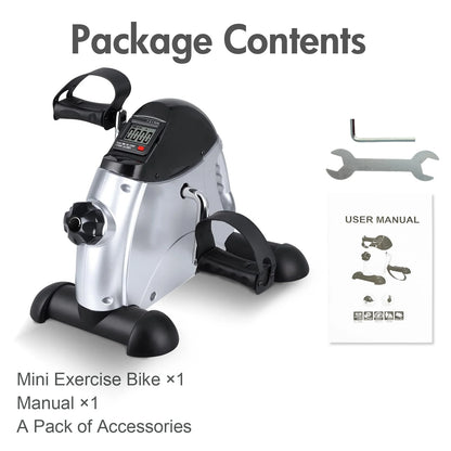 Under Desk Bike Pedal Exerciser, Mini Cycle Exercise Bike, Portable Leg Exerciser with Digital Display for Home