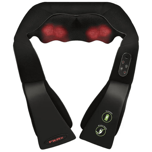 Cordless Shiatsu Shoulder, Back, and Neck Massager with Heat, Usb-Rechargeable, Black