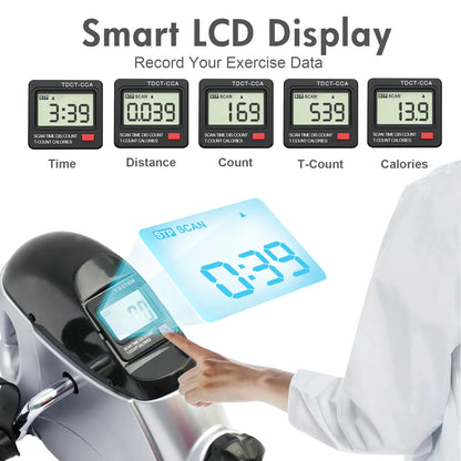 Under Desk Bike Pedal Exerciser, Mini Cycle Exercise Bike, Portable Leg Exerciser with Digital Display for Home