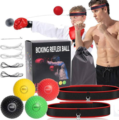 4 Difficulty Levels Boxing Reflex Ball W/Headband for Reaction Agility Punching