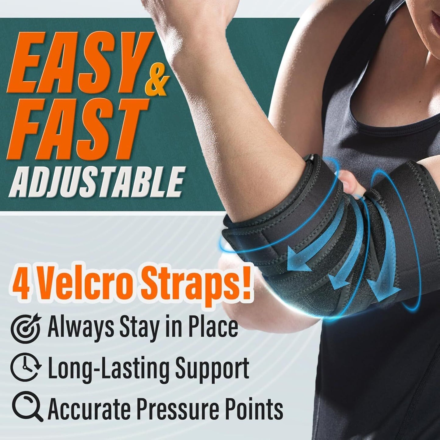 Elbow Brace, Elbow Compression Sleeve, Adjustable Elbow Brace for Tendonitis ...
