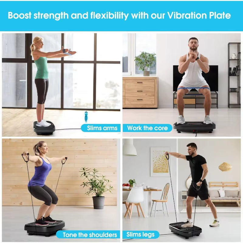 Vibration Plate Exercise Machine for Lymphatic Drainage Weight Loss,Softgym Power Vibration Plate 300-400 Lbs Capacity Full