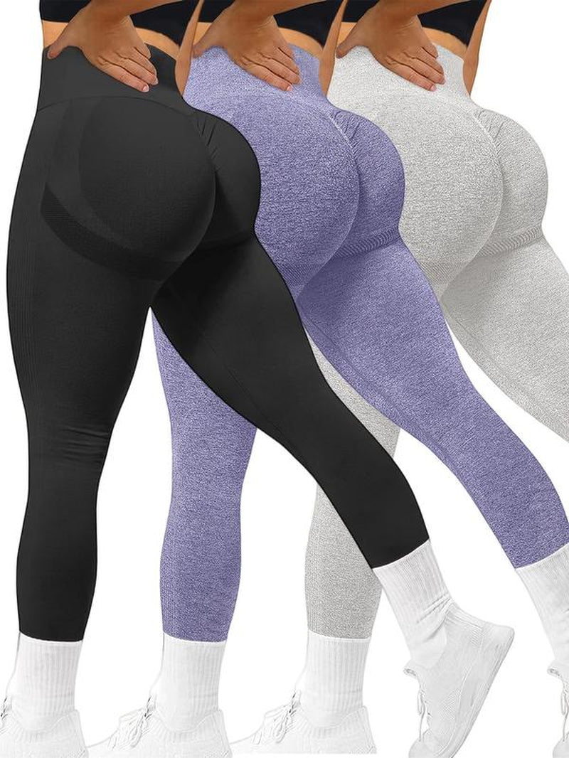 Women'S Solid High Waist Sports Leggings, Tummy Control Skinny Pants, Yoga Pants, Ladies' Sportswear Clothing for Indoor Outdoor Wear, Please Purchase a Size Up, Active Wear, Gym Clothing, Leggings Gym Sets