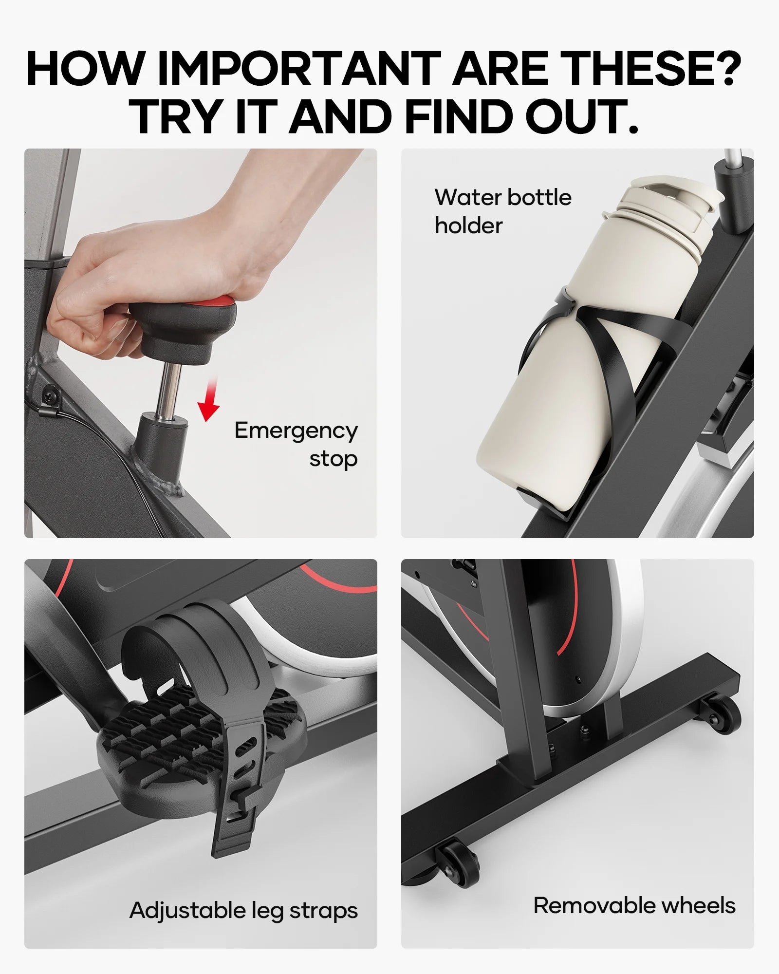 Exercise Bike Indoor Cycling Bike with 300Lbs. Big Seat Cushion for Home Cardio Leg Workout