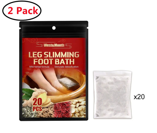 2 Pack 20 PCS Herbal Foot Soak, Lymphatic Drainage Ginger Foot Soak, Natural Mugwort Herb Foot Soak, Ginger Foot Bath Bag
