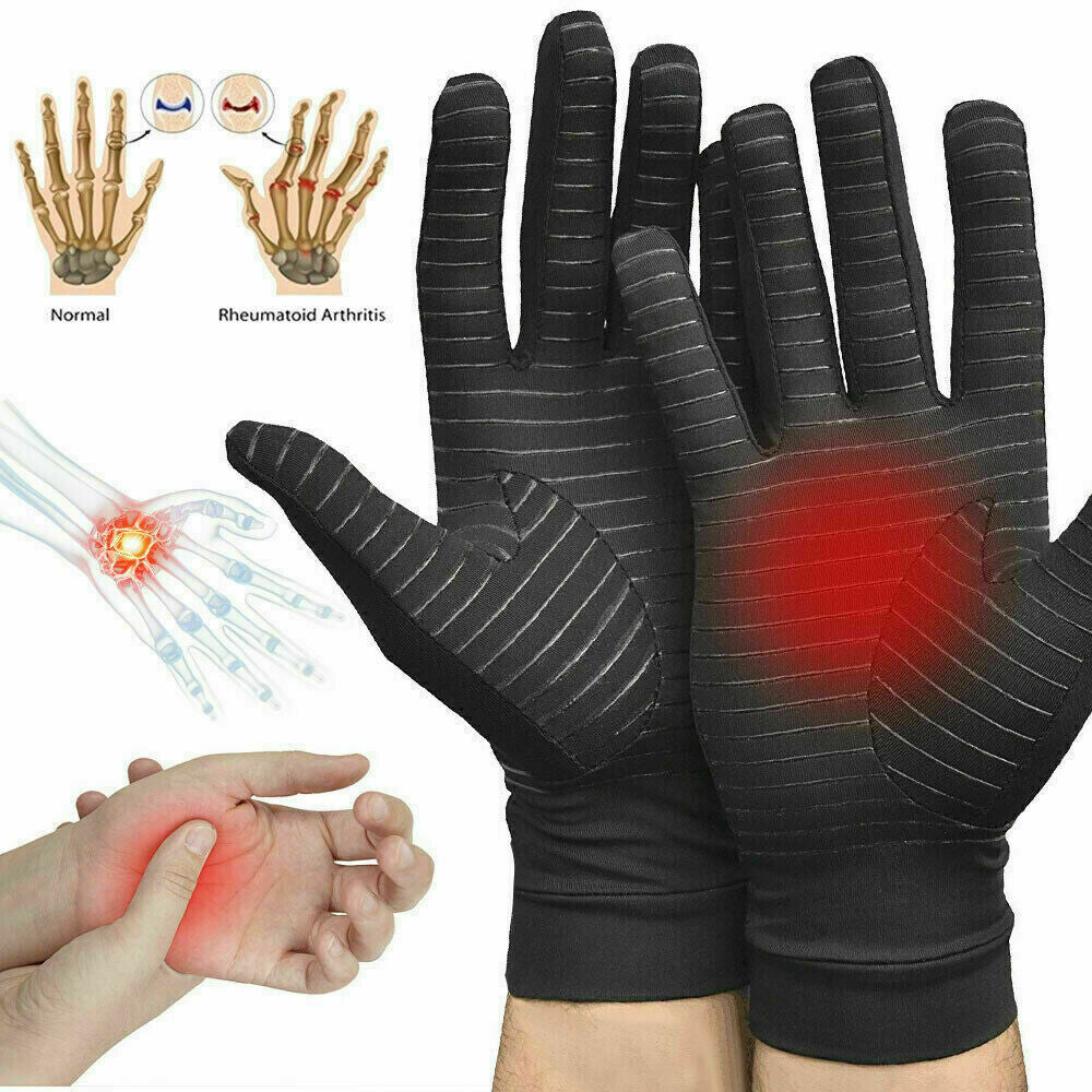 Copper Arthritis Compression Gloves Hand Wrist Brace Support Joint Pain Relief