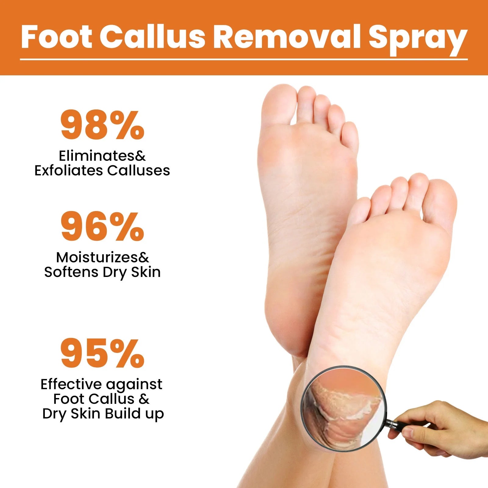 Foot Callus Removal Spray，Foot Peeling Spray Orange Oil,Foot Peeling Spray That Dead Skin within Seconds 30Ml Foot Cream