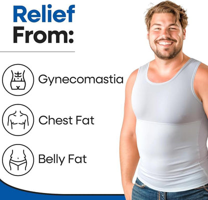 Compression Shirt for Men | Gynecomastia Compression Tank Top Men | Mens Shapewear Compression Shirts Workout Gym Clothing Workout Vest