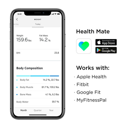 Body+ - Digital Wi-Fi Smart Bathroom Scale in Black, 398 Lb Capacity