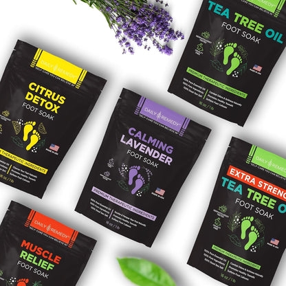 Calming Lavender Foot Soak with Epsom Salt - 2 PACK -Foot Soak Soothes Sore Tired Feet, Athletes Foot & Remove Foot Odor. Best Foot Spa Pedicure Set