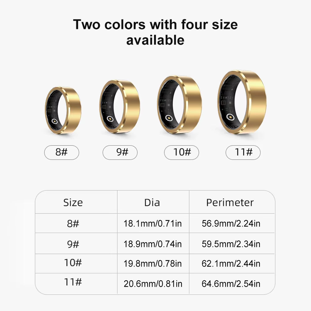 Smart Ring Waterproof Sport Intelligent Health Ring Health Monitor Activity & Sleep Tracker for Men Women for Android Ios
