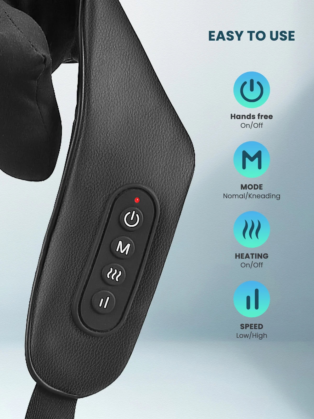 Cordless Shiatsu Neck Massager with Heat, Portable 6D Kneading Shoulder Massager for Pain Relief, Gifts for Mom Dad
