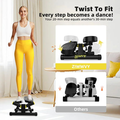 Ziwwvy Steppers for Exercises, Twisting Stepper for Butt Lifting with Resistance Bands and 330Lbs Weight for Home and Office Use with LCD Monitor and Dual Hydraulic Fitness System to Sharping Waist