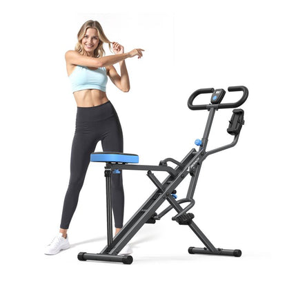 MERACH Squat Machine Glutes Workout Adjustable Resistance Foldable Exercise Equipment Leg Exercise Machine Rowing Machine