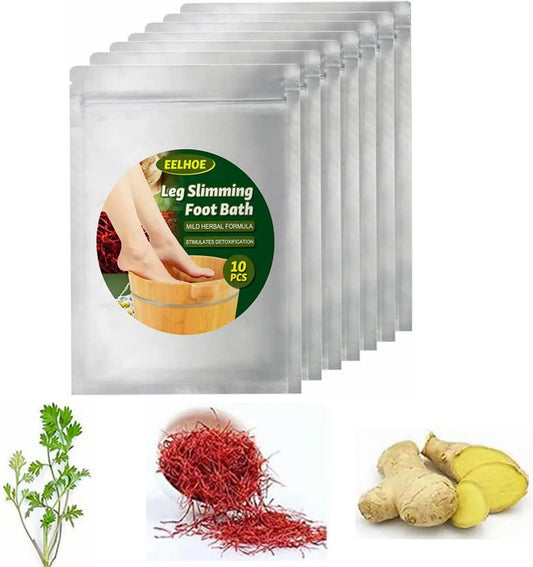 Lymphatic Drainage Ginger Foot Soak, Turmeric Lymphatic Detox Foot Soak, Natural Mugwort Herb Foot Soak, Leg Slimming Foot Bath, Foot Reflexology Spa Relax Massage (70Pcs)