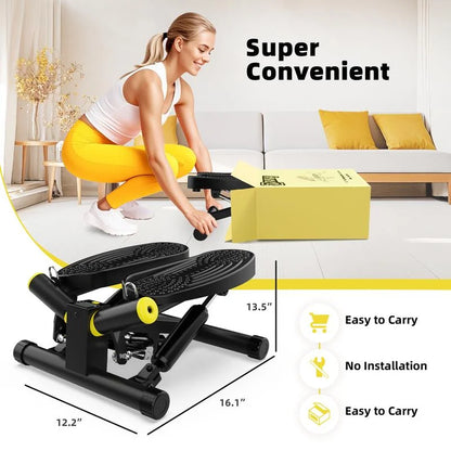 Ziwwvy Steppers for Exercises, Twisting Stepper for Butt Lifting with Resistance Bands and 330Lbs Weight for Home and Office Use with LCD Monitor and Dual Hydraulic Fitness System to Sharping Waist