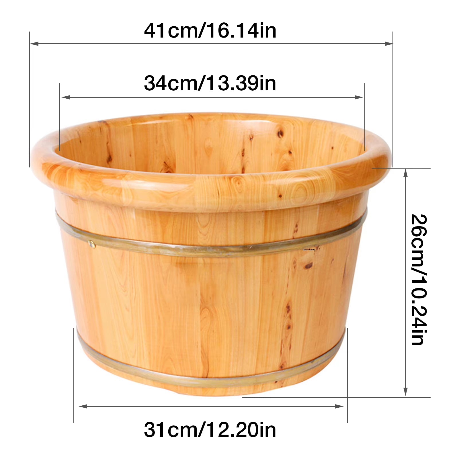 Foot Bathtub Wooden Bucket Foot Bath Barrel Foot Soaking Basin Spa Tub Solid Wood Basin Foot Wash Basin for Household 5KG