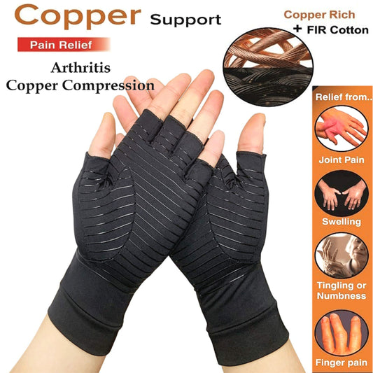 Copper Arthritis Compression Gloves Hand Wrist Brace Support Joint Pain Relief