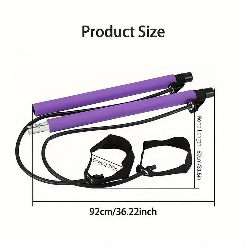 Multifunctional Pilates Stick, 1 Set Back Training Elastic Rope, Yoga Resistance Band, Fitness Equipment for Home Gym Workout, Stretching Gear, Gym Accessories, Stretch Rope, Workout Bands, Pilates Reformer